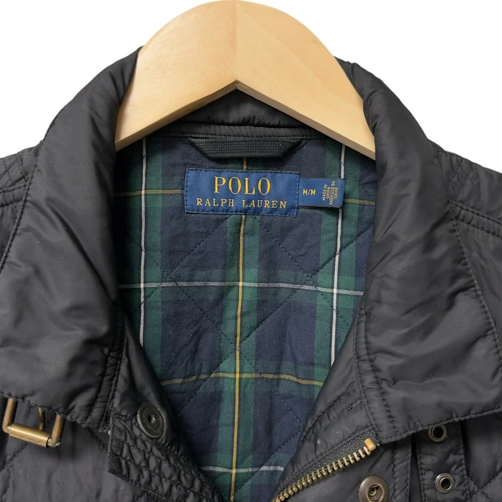 Polo‎ Ralph Lauren Quilted Vest Mens M Black Casual Hunting Gorpcore Prep Luxury